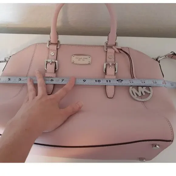 Michael Kors Ciara Pink Leather Large Satchel Purse Handbag Exc Condition - Picture 10 of 15